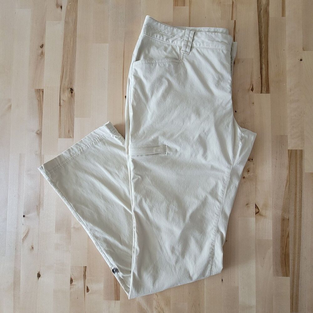 Eddie Bauer Womens Sightscape Horizon Convertible Roll-Up Pants Khaki SZ 10
